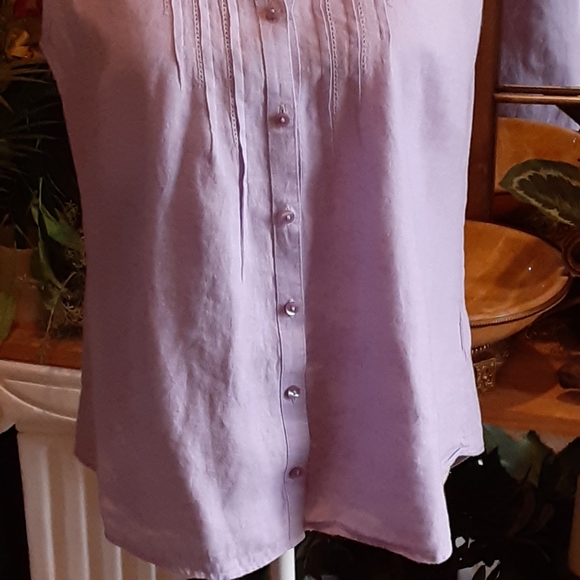 L. L. Bean Linen Sleeveless Button Front Shirt Size Small Sri Lanka - Picture 3 of 9